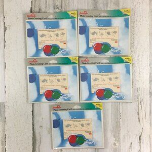 Lot of 5 Vtg Flashbacks Photo Greeting Cards Balloons Birthday NEW Sealed